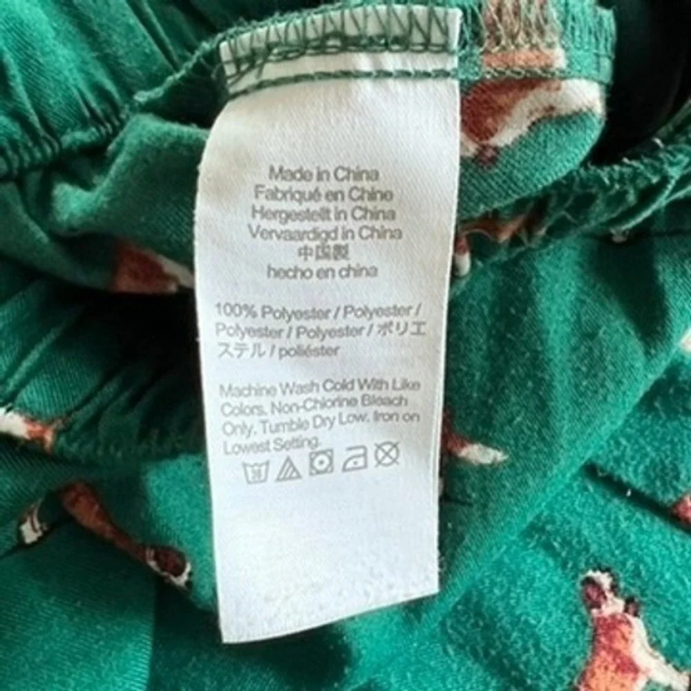 Crewcuts Boys Girls Teal Green Saint Bernard Dog Print Pajama‎ Pants Size S 6-7